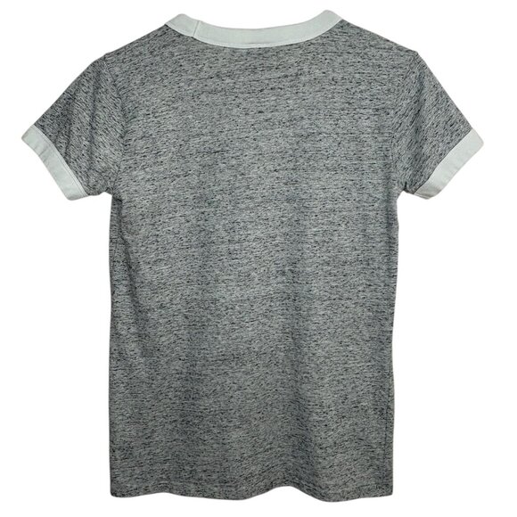 PINK Victoria's Secret Silver Sequin Logo Heather Gray T-Shirt Top Size Small - Picture 2 of 4